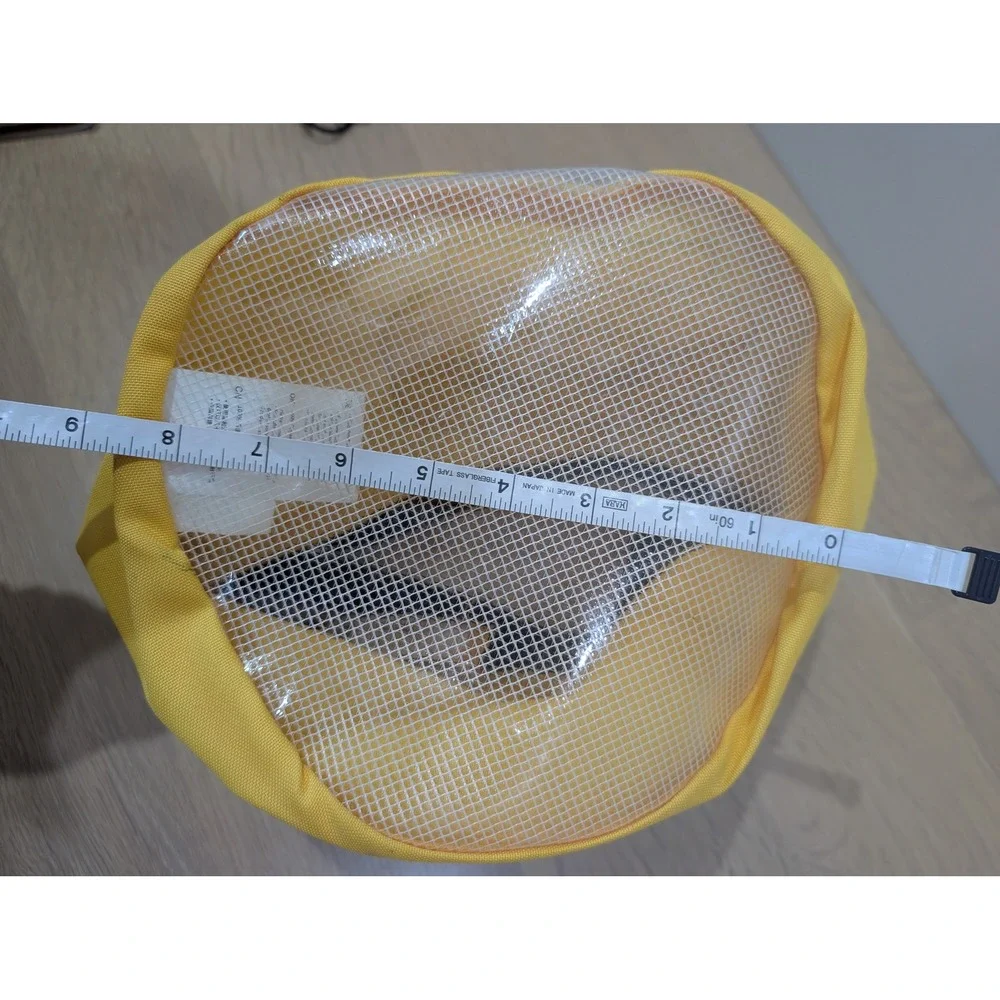 LEGO Skeleton Minifigure Head Storage Bucket Yellow Mesh Bottom Tote Bag NEW